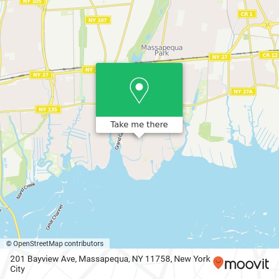 Mapa de 201 Bayview Ave, Massapequa, NY 11758