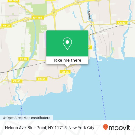 Mapa de Nelson Ave, Blue Point, NY 11715