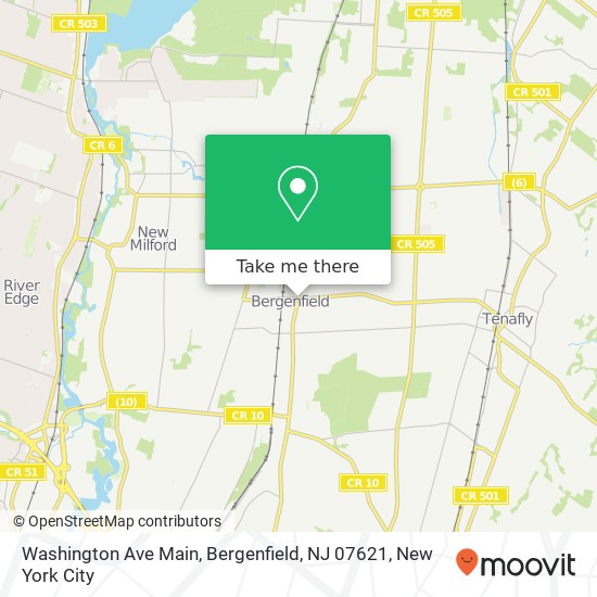 Mapa de Washington Ave Main, Bergenfield, NJ 07621