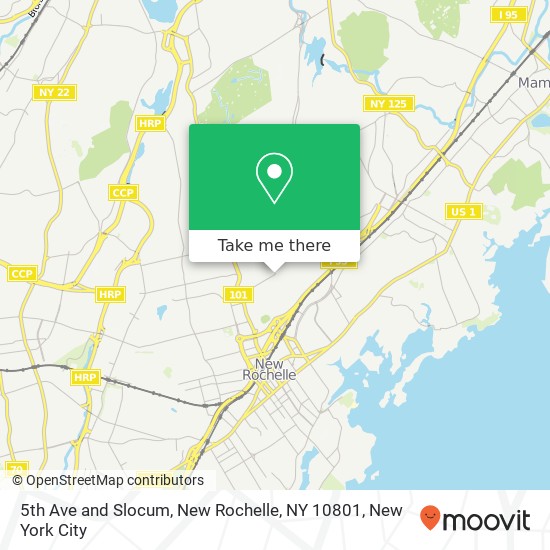 Mapa de 5th Ave and Slocum, New Rochelle, NY 10801