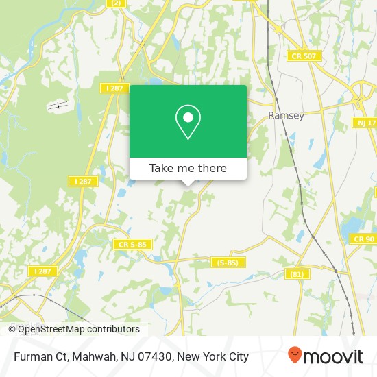 Mapa de Furman Ct, Mahwah, NJ 07430