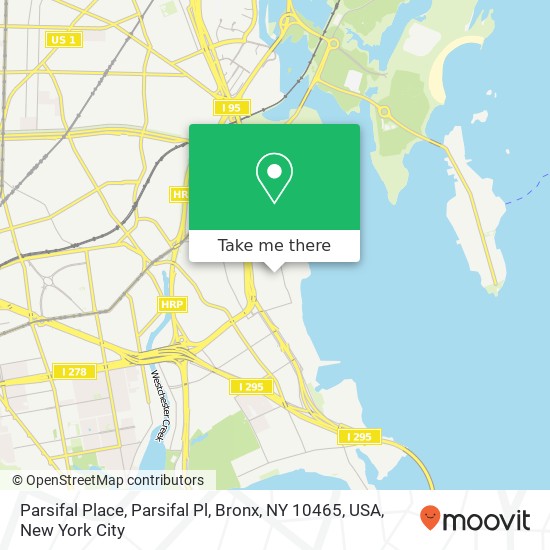 Mapa de Parsifal Place, Parsifal Pl, Bronx, NY 10465, USA