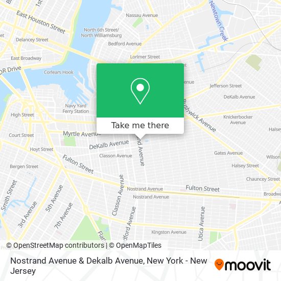 Nostrand Avenue & Dekalb Avenue map