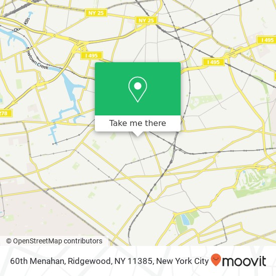 Mapa de 60th Menahan, Ridgewood, NY 11385