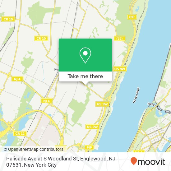 Mapa de Palisade Ave at S Woodland St, Englewood, NJ 07631