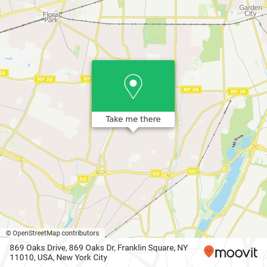 869 Oaks Drive, 869 Oaks Dr, Franklin Square, NY 11010, USA map