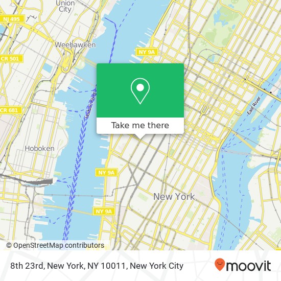 Mapa de 8th 23rd, New York, NY 10011