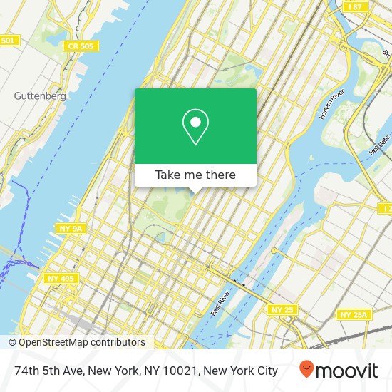 74th 5th Ave, New York, NY 10021 map