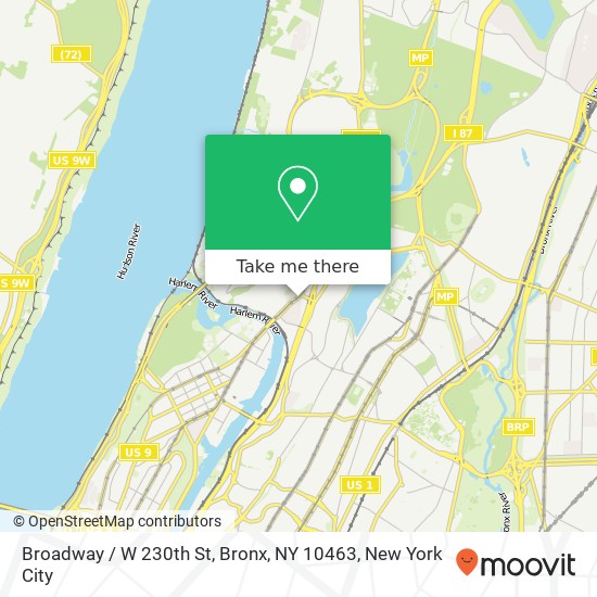 Broadway / W 230th St, Bronx, NY 10463 map