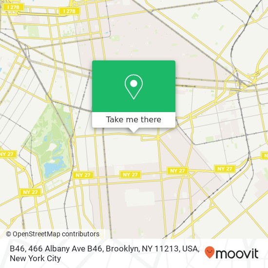 Mapa de B46, 466 Albany Ave B46, Brooklyn, NY 11213, USA