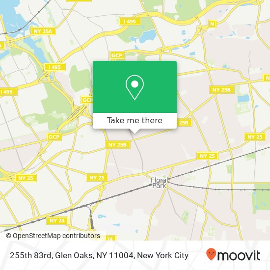 Mapa de 255th 83rd, Glen Oaks, NY 11004