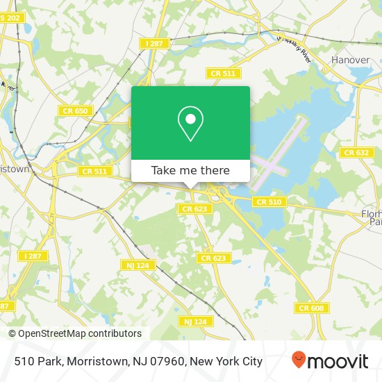 Mapa de 510 Park, Morristown, NJ 07960