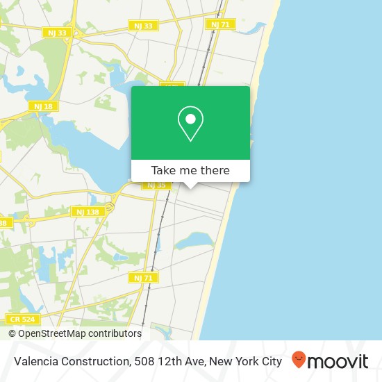 Mapa de Valencia Construction, 508 12th Ave