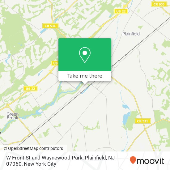 Mapa de W Front St and Waynewood Park, Plainfield, NJ 07060