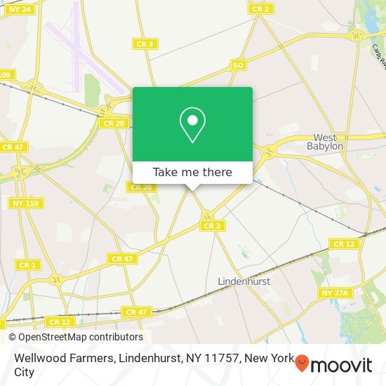 Mapa de Wellwood Farmers, Lindenhurst, NY 11757