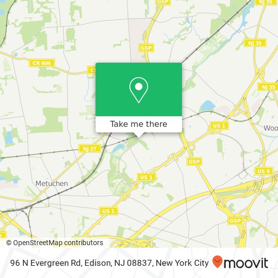 96 N Evergreen Rd, Edison, NJ 08837 map