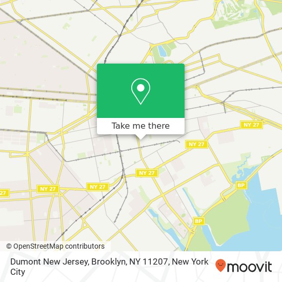 Mapa de Dumont New Jersey, Brooklyn, NY 11207