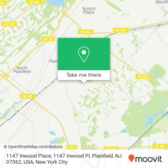 1147 Inwood Place, 1147 Inwood Pl, Plainfield, NJ 07062, USA map