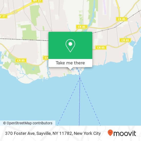 Mapa de 370 Foster Ave, Sayville, NY 11782