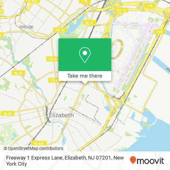 Freeway 1 Express Lane, Elizabeth, NJ 07201 map