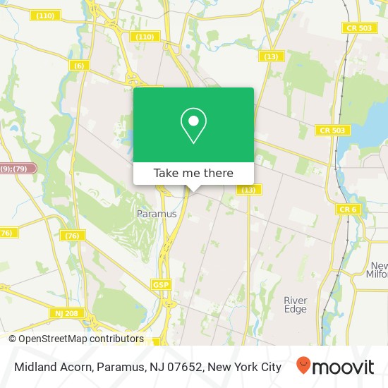 Mapa de Midland Acorn, Paramus, NJ 07652