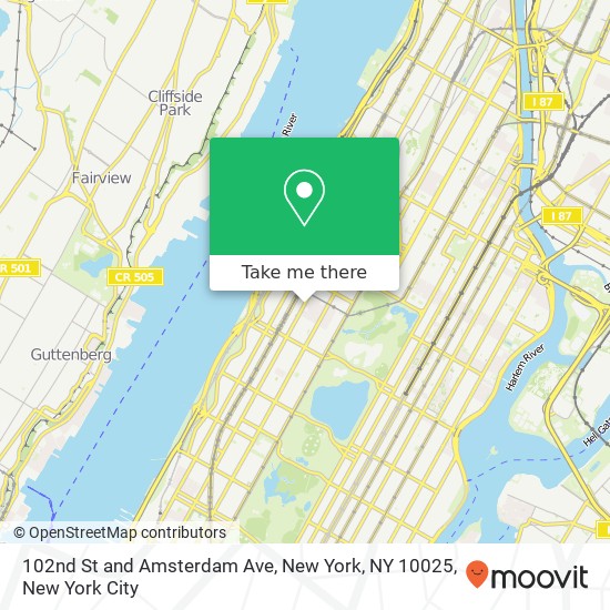 Mapa de 102nd St and Amsterdam Ave, New York, NY 10025