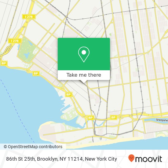 Mapa de 86th St 25th, Brooklyn, NY 11214