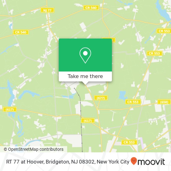 RT 77 at Hoover, Bridgeton, NJ 08302 map