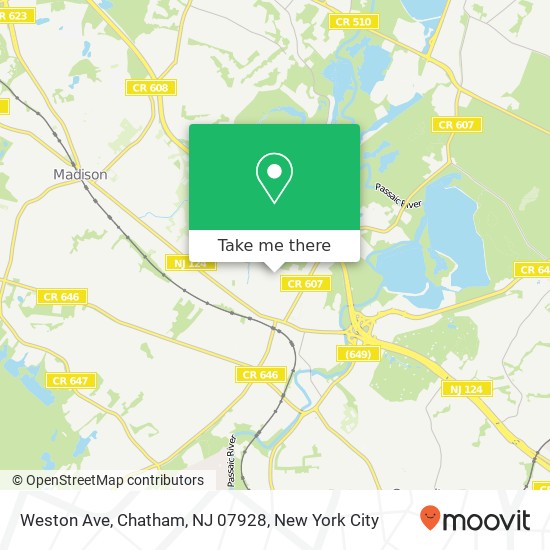 Mapa de Weston Ave, Chatham, NJ 07928