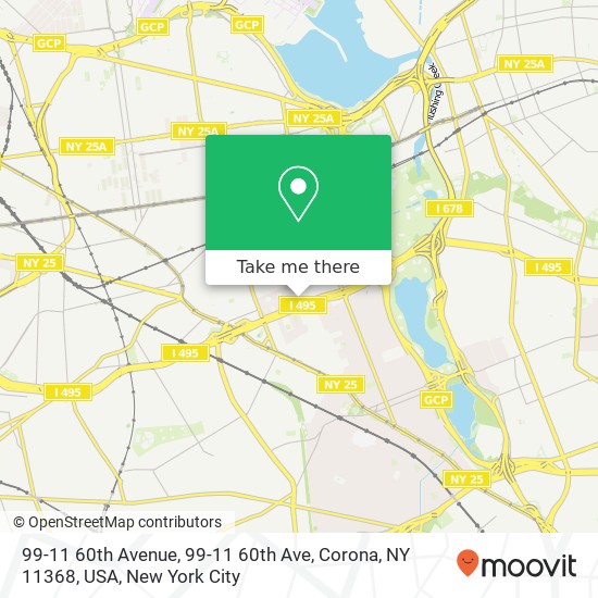 Mapa de 99-11 60th Avenue, 99-11 60th Ave, Corona, NY 11368, USA