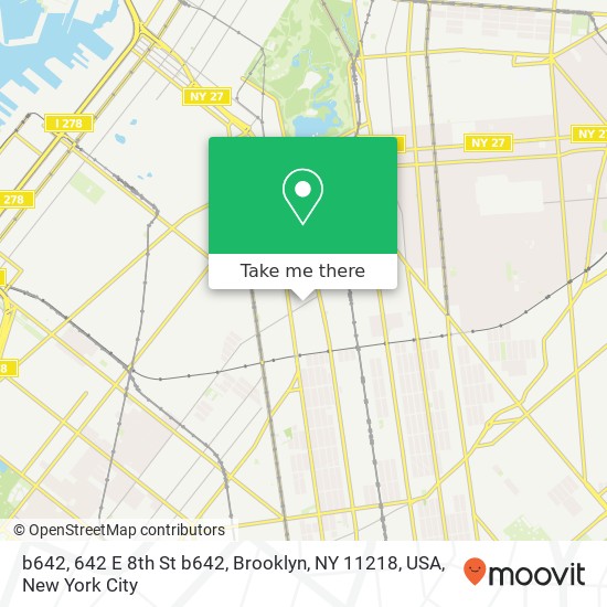 Mapa de b642, 642 E 8th St b642, Brooklyn, NY 11218, USA