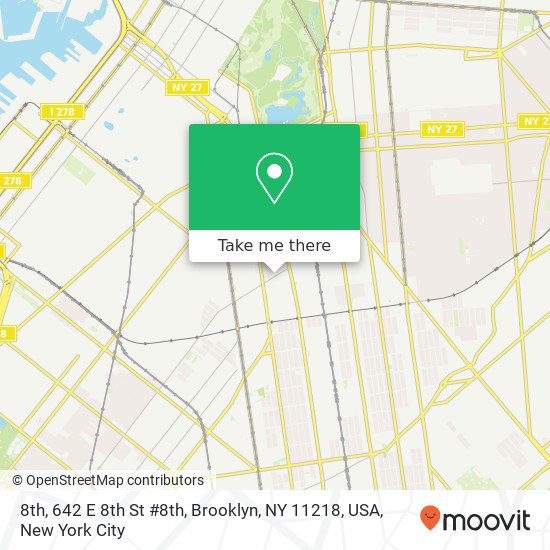 Mapa de 8th, 642 E 8th St #8th, Brooklyn, NY 11218, USA