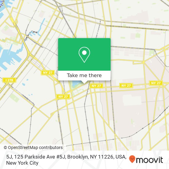 5J, 125 Parkside Ave #5J, Brooklyn, NY 11226, USA map