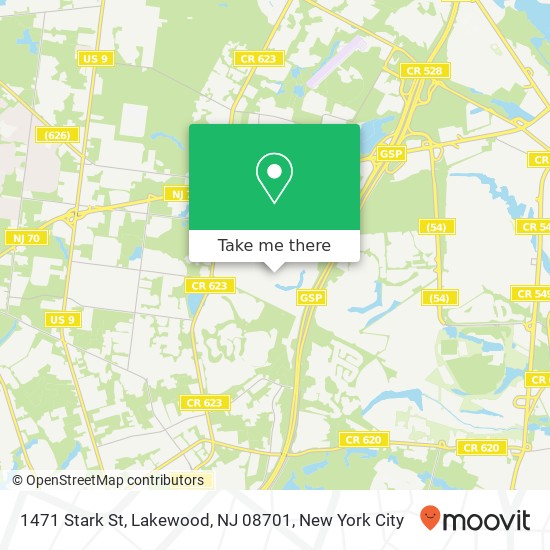 Mapa de 1471 Stark St, Lakewood, NJ 08701