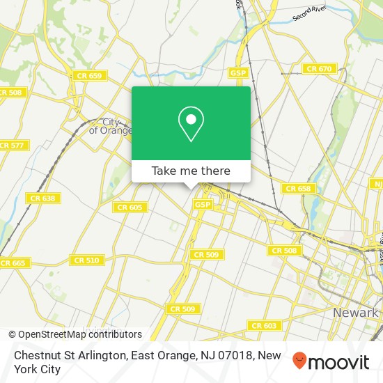 Chestnut St Arlington, East Orange, NJ 07018 map