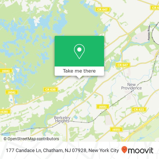 Mapa de 177 Candace Ln, Chatham, NJ 07928