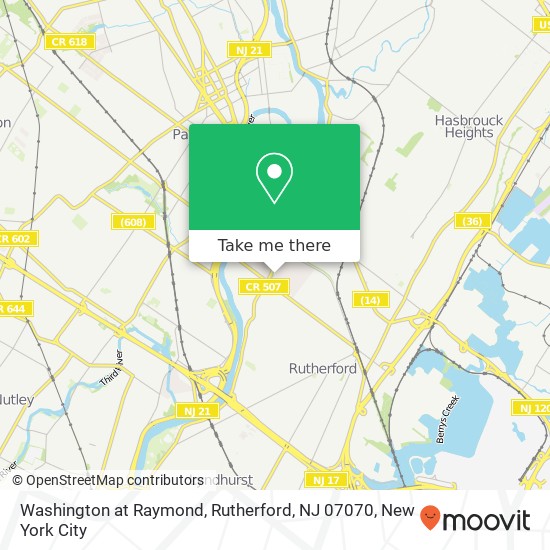 Washington at Raymond, Rutherford, NJ 07070 map