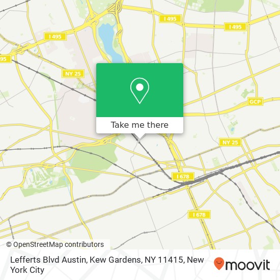 Mapa de Lefferts Blvd Austin, Kew Gardens, NY 11415