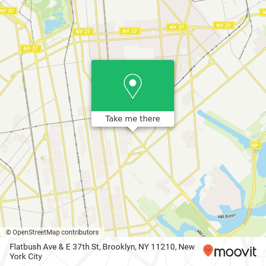 Mapa de Flatbush Ave & E 37th St, Brooklyn, NY 11210
