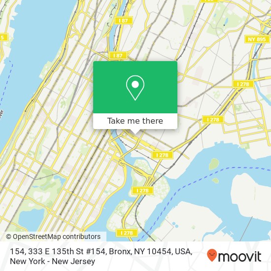 Mapa de 154, 333 E 135th St #154, Bronx, NY 10454, USA