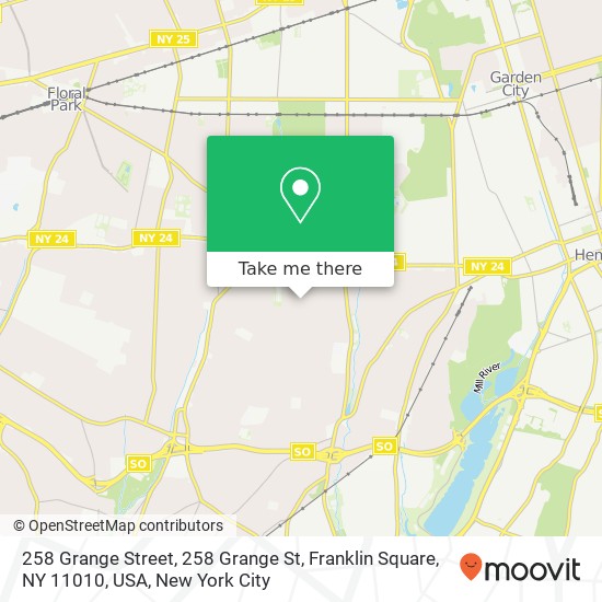 258 Grange Street, 258 Grange St, Franklin Square, NY 11010, USA map