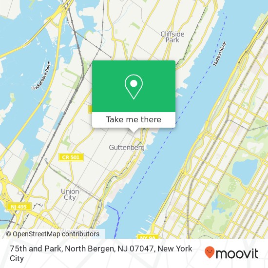 Mapa de 75th and Park, North Bergen, NJ 07047