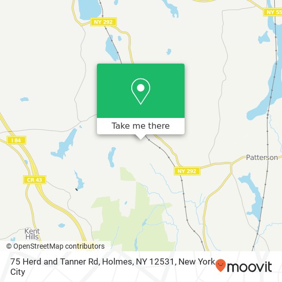 Mapa de 75 Herd and Tanner Rd, Holmes, NY 12531