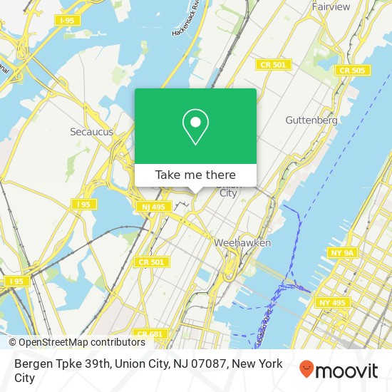 Bergen Tpke 39th, Union City, NJ 07087 map