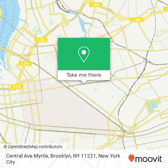 Mapa de Central Ave Myrtle, Brooklyn, NY 11221