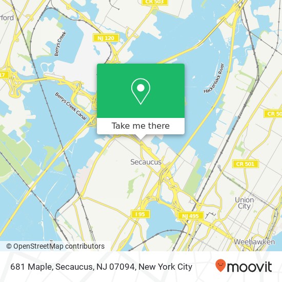 Mapa de 681 Maple, Secaucus, NJ 07094