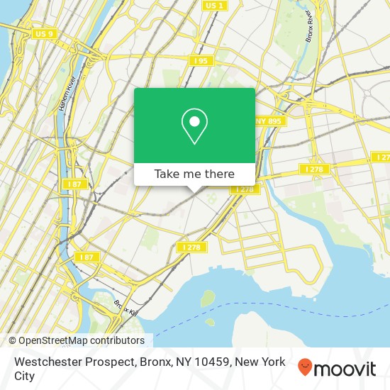 Mapa de Westchester Prospect, Bronx, NY 10459