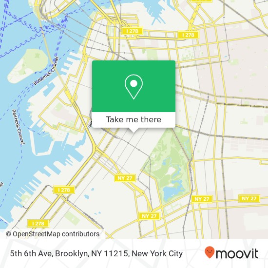 Mapa de 5th 6th Ave, Brooklyn, NY 11215