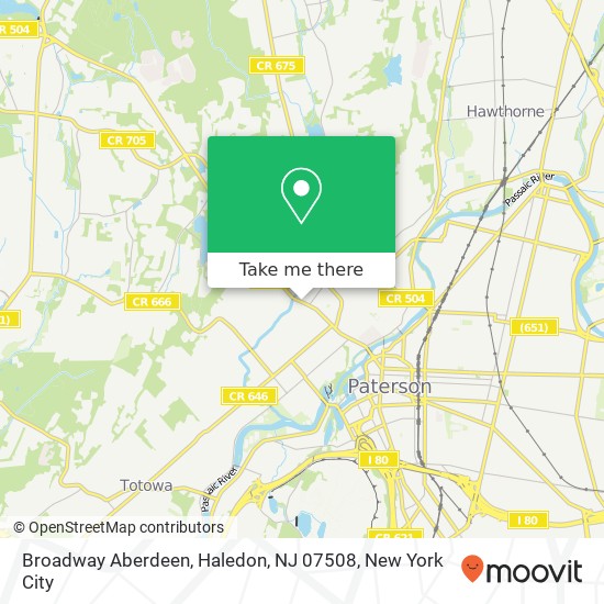 Mapa de Broadway Aberdeen, Haledon, NJ 07508