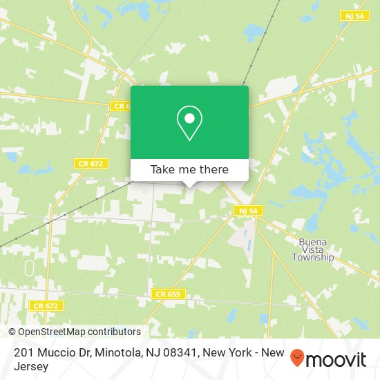 Mapa de 201 Muccio Dr, Minotola, NJ 08341